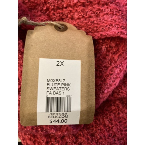 TRUECRAFT  2X  Cowlneck Pink Pullover. 34in L 34in chest. Machine Wash.MSRP$44. - Picture 2 of 9